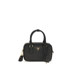 Women's Saffiano Leather Top Handle Bag Black Calf Bos