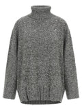 Pinko Crystal-Embellished Wool Blend Sweater — grey