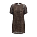 Women's Brown Silk Cocktail Dress