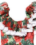 Women's Multicolor Geranium Flower Lace Maxi Dress