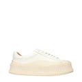 Women's White Leather Platform Sneakers