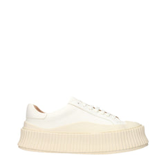 Women's White Leather Platform Sneakers