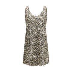 Women's Beige Paper Cocktail Dress