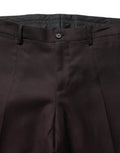 Women's Straight Leg Silk Dress Trousers Brown