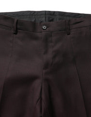 Women's Straight Leg Silk Dress Trousers Brown