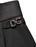 Women's High-Waist Wool Blend Trousers Black Elastane