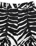 Women's Black White Zebra Print Cotton High Waist Shorts And Elastane