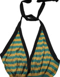 Women's Multicolor Stripes Wool Knit Halter Tank Top Virgin