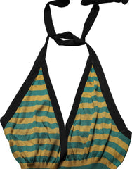 Women's Multicolor Stripes Wool Knit Halter Tank Top Virgin
