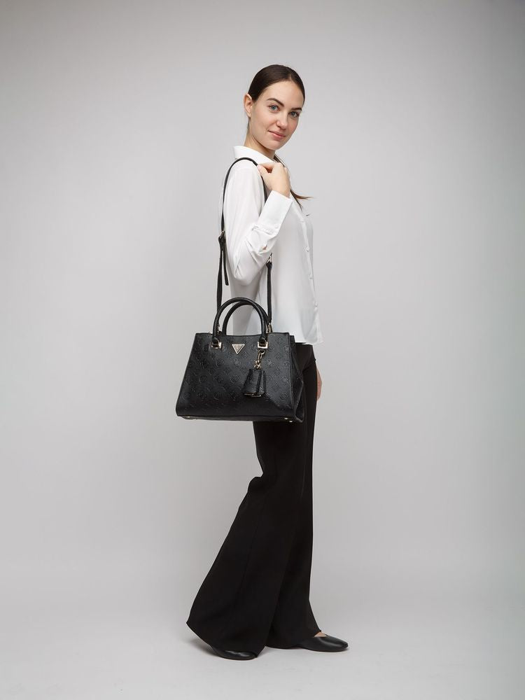 Guess Cresidia II Society Shoulder Bag — Black