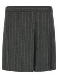Pinko Pinstripe Flared Skirt — gray