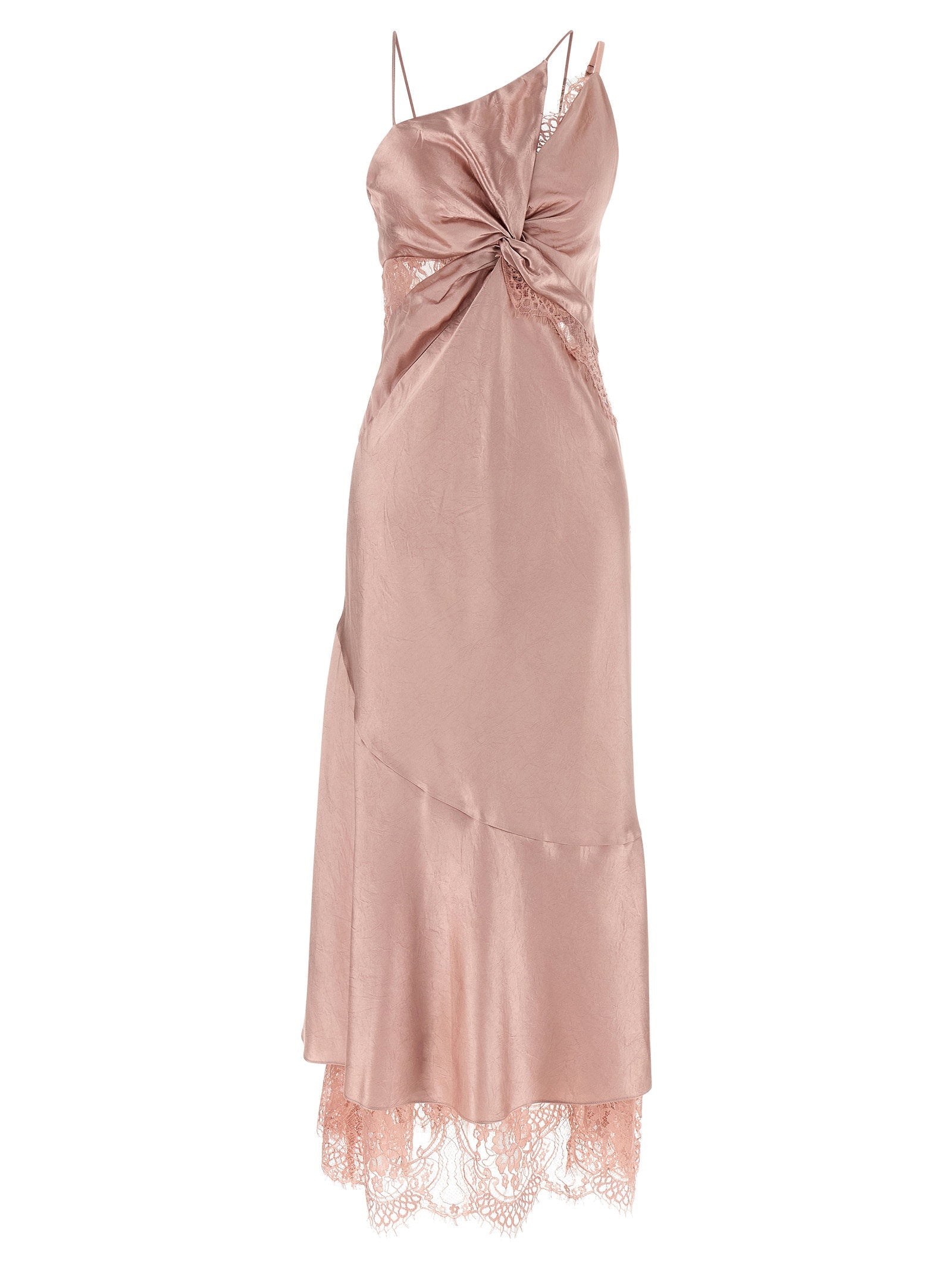 Pinko Satin and Lace Dress — Mauve