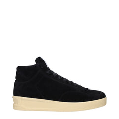 Men's Black Leather High Top Sneakers