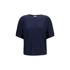 Women's Blue Cashmere Sleeveles Sweater Clothing
