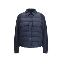 Women's Blue Polyester Jacket Clothing