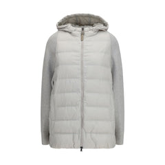 Women's Gray Polyester Full-Length Jacket Clothing