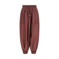 Women's Bordeaux Silk Casual Pants
