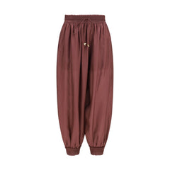 Women's Bordeaux Silk Casual Pants