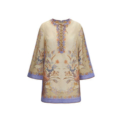 Women's Multicolor Linen Casual Dress