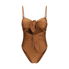 Women's Beige Polyamide One-Piece Swimsuit Clothing