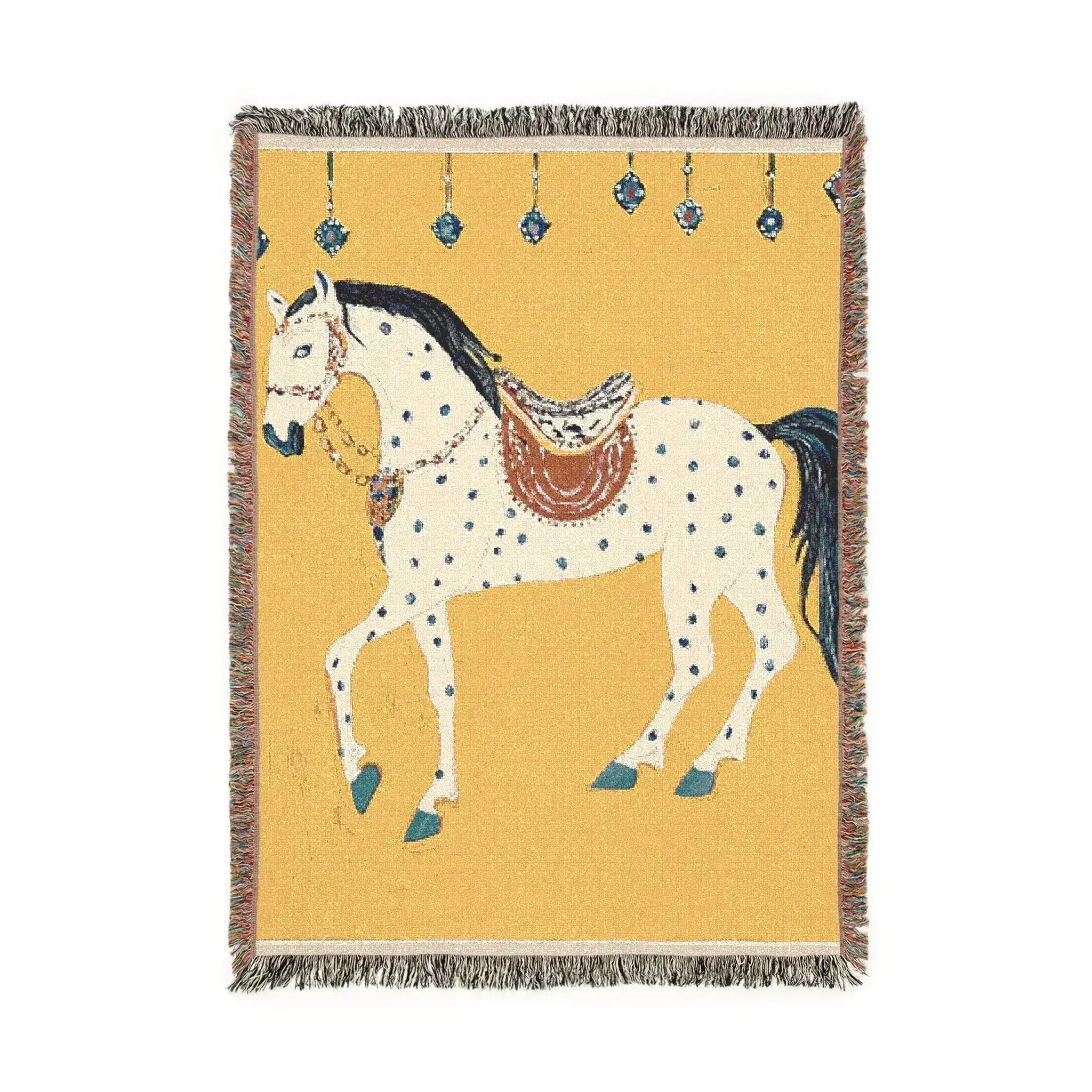 Royal Steed – Decorative Horse Woven Blanket