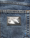 Dark Blue Washed Mid Waist Straight Men Denim Jeans Cotton Clothing