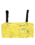 Women's Yellow Cotton Crepe Chiffon Crop Bralette Top Elastane Nylon Silk