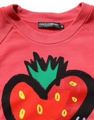 Women's Multicolor Strawberryprint Sweatshirt Sweater Cotton Accessory