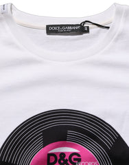 Women's White D&g We Love Japan Print Cotton T-Shirt