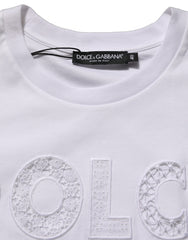 Women's White Logo Round Neck Sleeveless T-Shirt Cotton