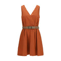 Women's Orange Cotton Casual Dress