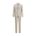 Men's Beige Silk Two-Piece Suit