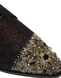Men's Black Red Embellished Derby Dress Formal Shoes And Leather