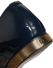 Blue Embellished Men Derby Dress Formal Shoes Black Leather
