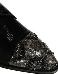 Men's Black Embellished Derby Dress Formal Shoes Leather