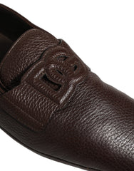 Men's Brown Deerskin Leather Driver Loafers Shoes