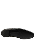 Men's Black Silver Embellished Slip On Loafers Shoes Leather