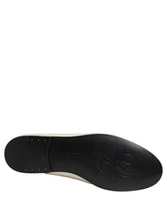 Men's Logo-Embroidered Leather Flat White