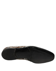 Men's White Gold Sequined Slip On Loafers Shoes Leather