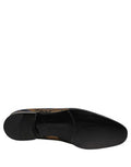 Blue Brocade Slip On Men Dress Loafers Shoes Leather
