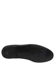 Black Crystal Embellished Men Loafers Shoes Leather