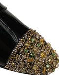 Black Embellished Men Derby Dress Formal Shoes Leather