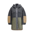 Max Mara Wool and Technical Fabric Hybrid Coat — Gray