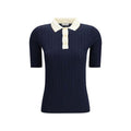 Women's Blue Wool Oves Aries Polo Shirt
