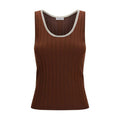 Women's Bordeaux Wool Oves Aries Sleeveles T-Shirt
