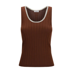 Women's Bordeaux Wool Oves Aries Sleeveles T-Shirt