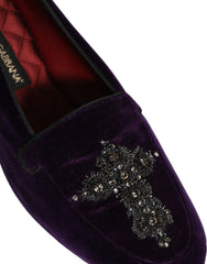 Men's Violet Suede Embellished Dress Loafers Shoes Leather