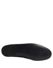 Men's Navy Blue Satin Dg Logo Dress Loafers Shoes Leather