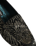 Men's Black Silver Embellished Dress Loafers Shoes Leather