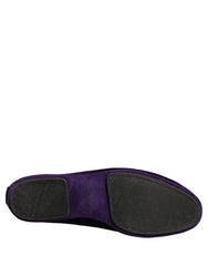 Men's Velvet Slip-On Loafer Purple Leather